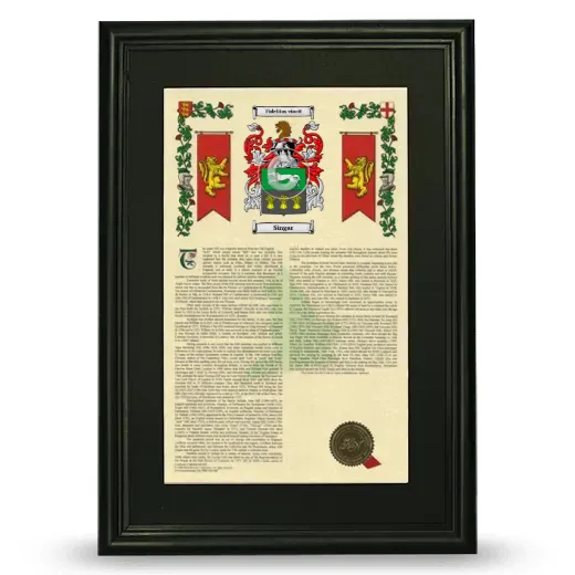 Singar Deluxe Armorial Framed - Black