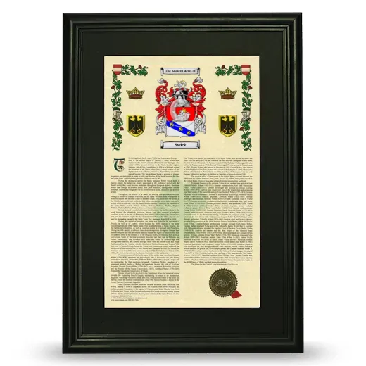 Swick Deluxe Armorial Framed - Black