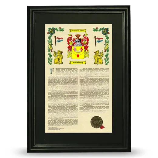 Vanderberg Deluxe Armorial Framed - Black