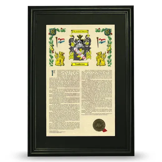 Vanderveer Deluxe Armorial Framed - Black