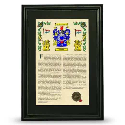 Vandijk Deluxe Armorial Framed - Black