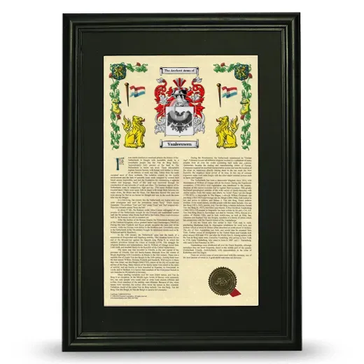 Vanleeuwen Deluxe Armorial Framed - Black