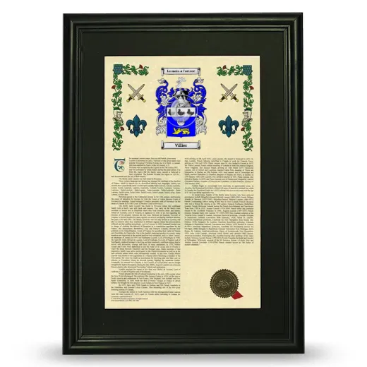 Villier Deluxe Armorial Framed - Black