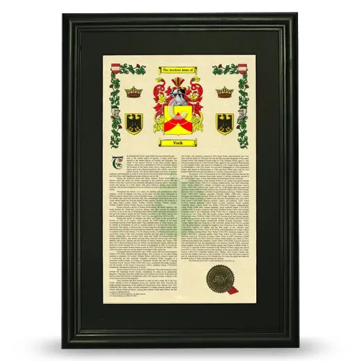 Vock Deluxe Armorial Framed - Black
