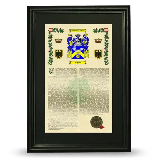 Vogler Deluxe Armorial Framed - Black