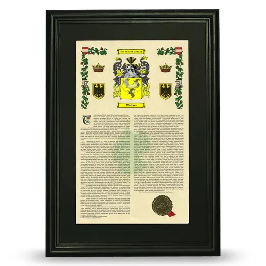 Walmo Deluxe Armorial Framed - Black