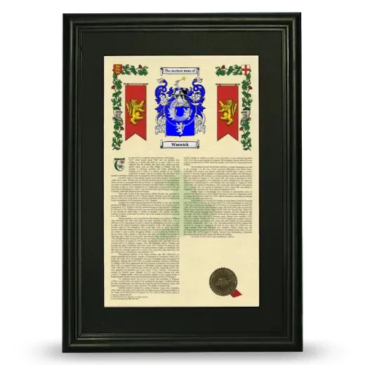 Warwick Deluxe Armorial Framed - Black