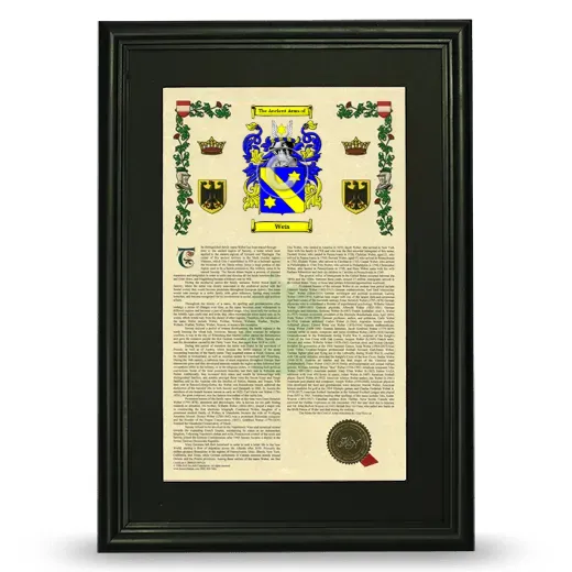 Weis Deluxe Armorial Framed - Black