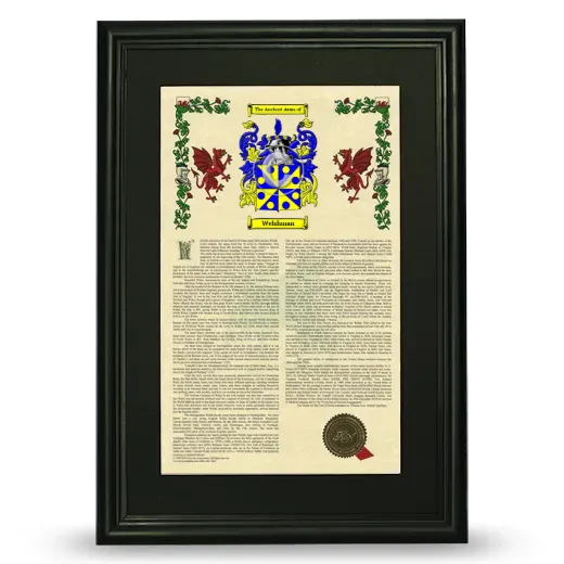 Welshman Deluxe Armorial Framed - Black