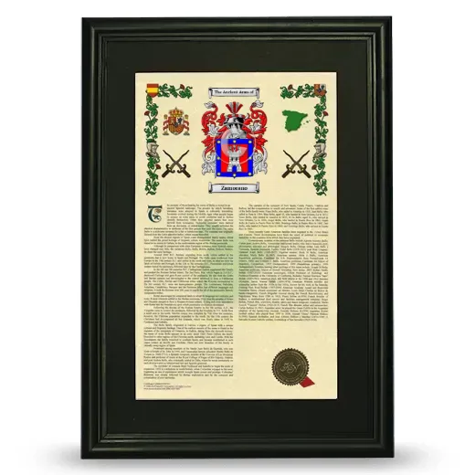 Zamorano Deluxe Armorial Framed - Black