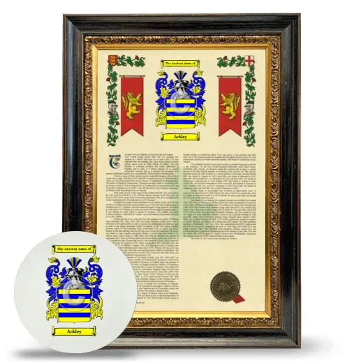 Ackley Framed Armorial History and Mouse Pad - Heirloom