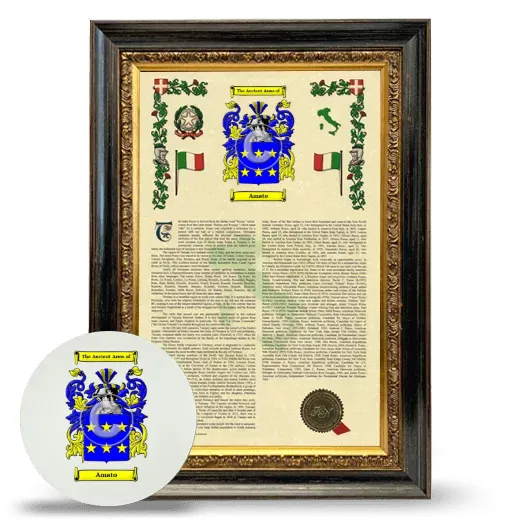 Amato Framed Armorial History and Mouse Pad - Heirloom