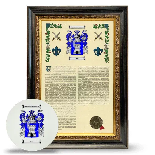 Aul Framed Armorial History and Mouse Pad - Heirloom