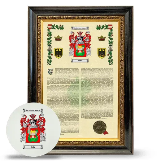Bebe Framed Armorial History and Mouse Pad - Heirloom