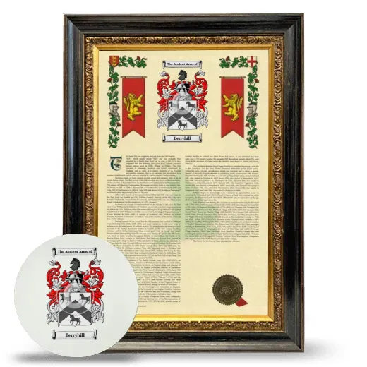 Berryhill Framed Armorial History and Mouse Pad - Heirloom
