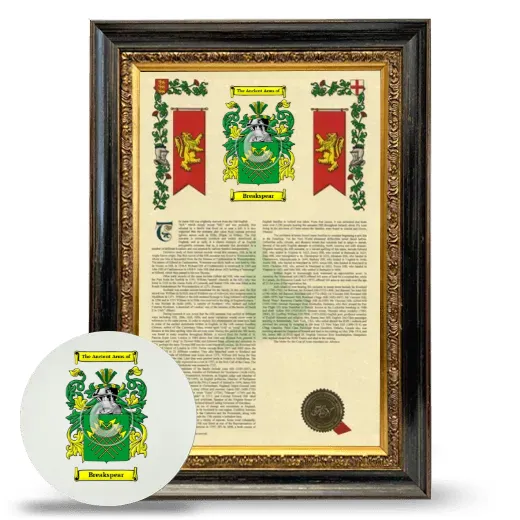 Breakspear Framed Armorial History and Mouse Pad - Heirloom