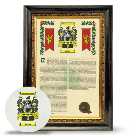 Buckler Framed Armorial History and Mouse Pad - Heirloom