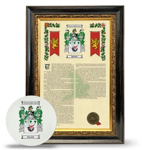 Burnett Framed Armorial History and Mouse Pad - Heirloom