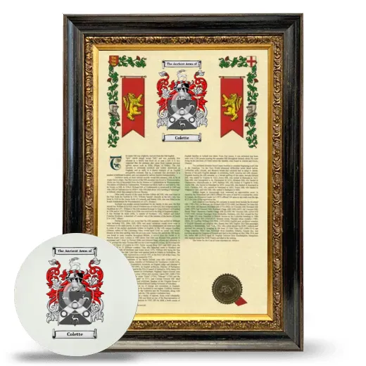 Colette Framed Armorial History and Mouse Pad - Heirloom