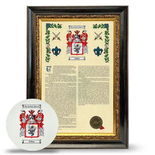 Crissy Framed Armorial History and Mouse Pad - Heirloom