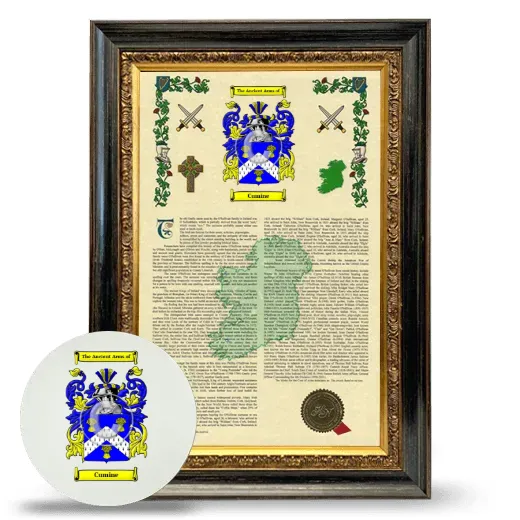 Cumine Framed Armorial History and Mouse Pad - Heirloom