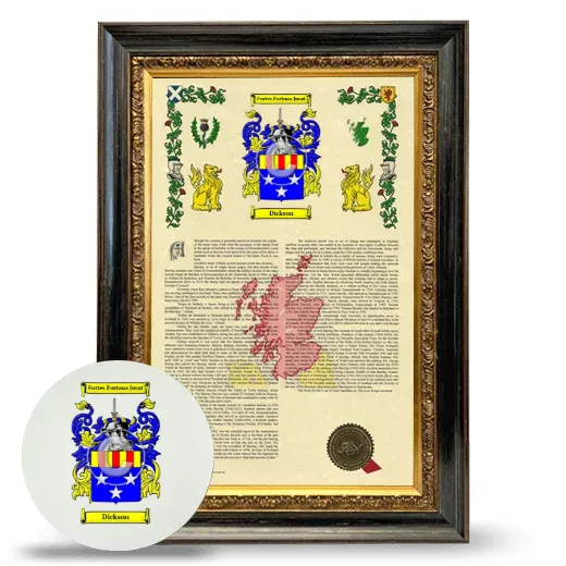 Dickson Framed Armorial History and Mouse Pad - Heirloom