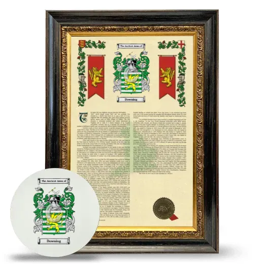 Downing Framed Armorial History and Mouse Pad - Heirloom
