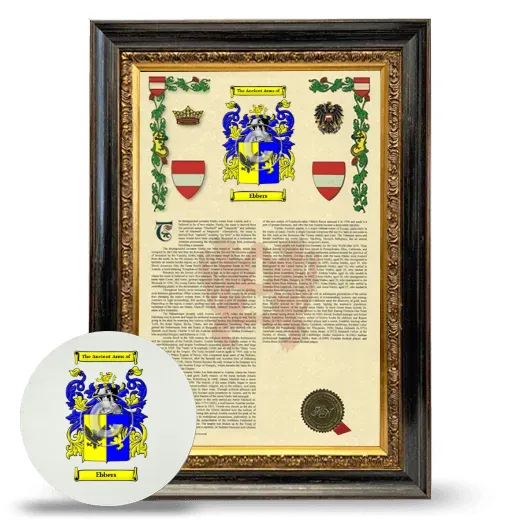 Ebbers Framed Armorial History and Mouse Pad - Heirloom