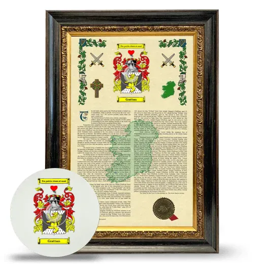 Grattan Framed Armorial History and Mouse Pad - Heirloom