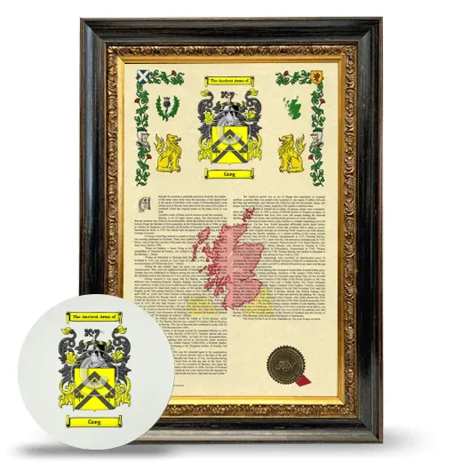 Greg Framed Armorial History and Mouse Pad - Heirloom