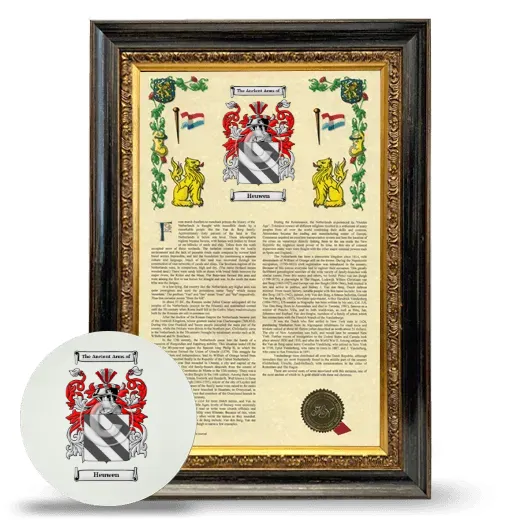 Heuwen Framed Armorial History and Mouse Pad - Heirloom