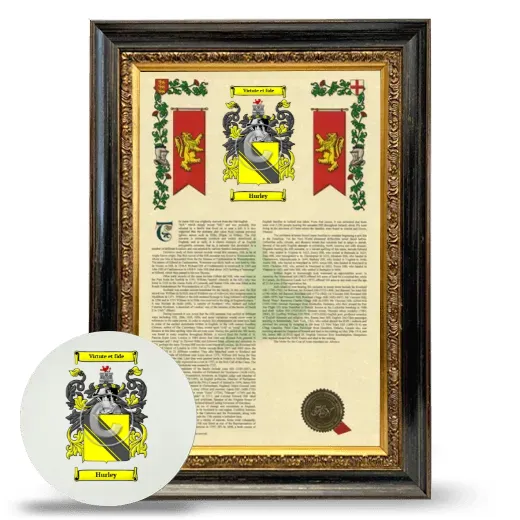 Hurley Framed Armorial History and Mouse Pad - Heirloom