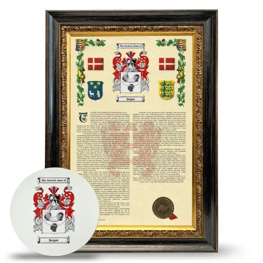 Jerger Framed Armorial History and Mouse Pad - Heirloom