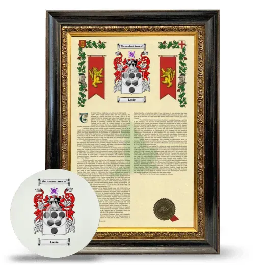 Lasie Framed Armorial History and Mouse Pad - Heirloom