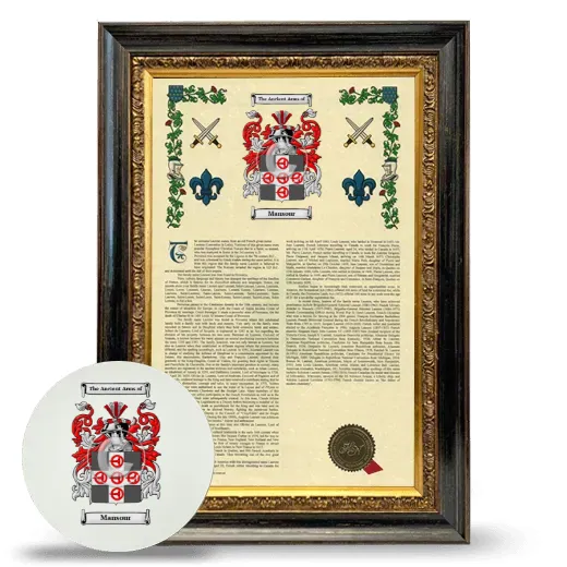 Mansour Framed Armorial History and Mouse Pad - Heirloom