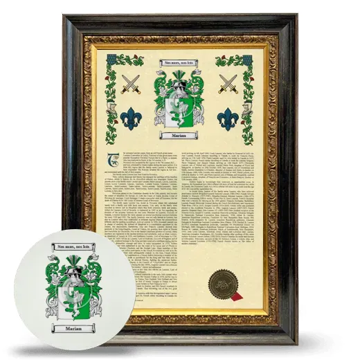 Marian Framed Armorial History and Mouse Pad - Heirloom