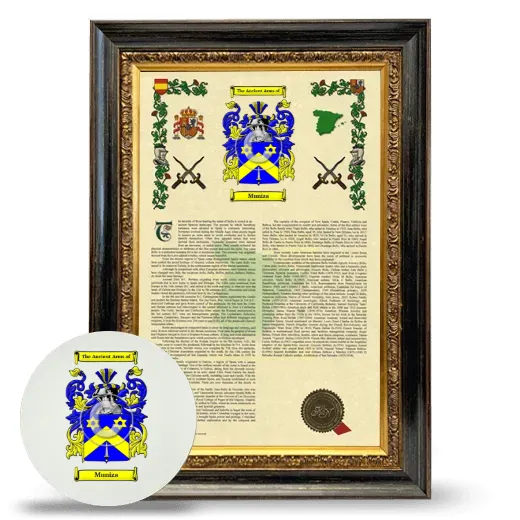 Muniza Framed Armorial History and Mouse Pad - Heirloom