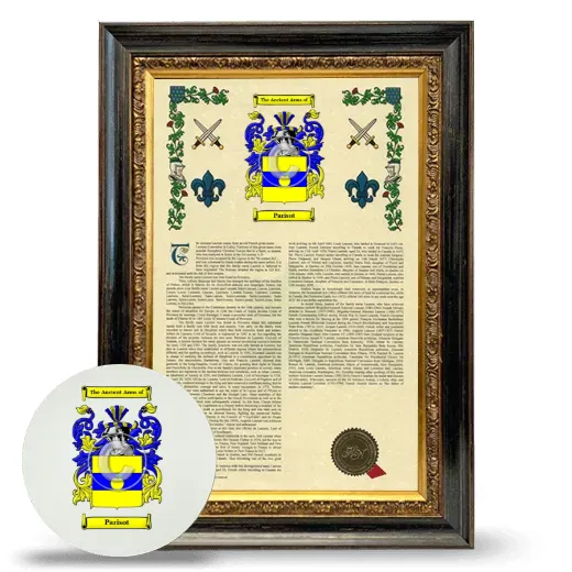 Parisot Framed Armorial History and Mouse Pad - Heirloom