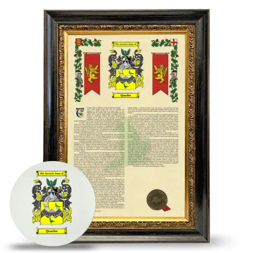 Quarles Framed Armorial History and Mouse Pad - Heirloom