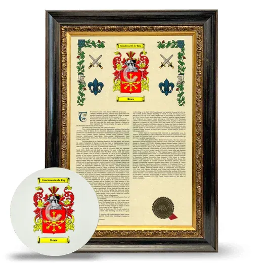 Rees Framed Armorial History and Mouse Pad - Heirloom