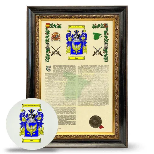 San Framed Armorial History and Mouse Pad - Heirloom