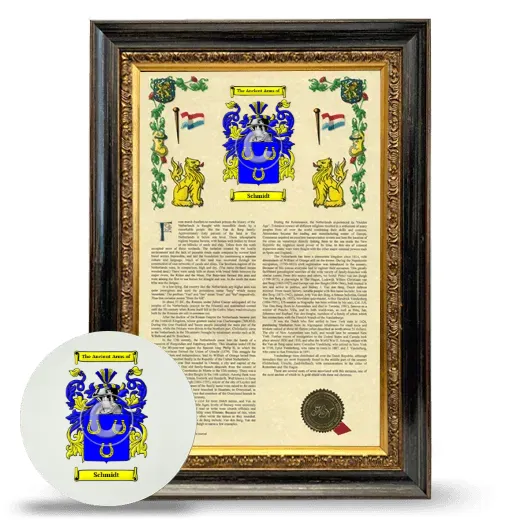 Schmidt Framed Armorial History and Mouse Pad - Heirloom