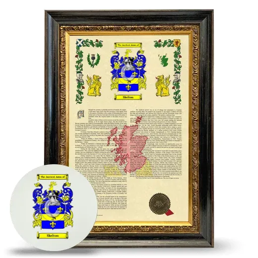 Skelton Framed Armorial History and Mouse Pad - Heirloom