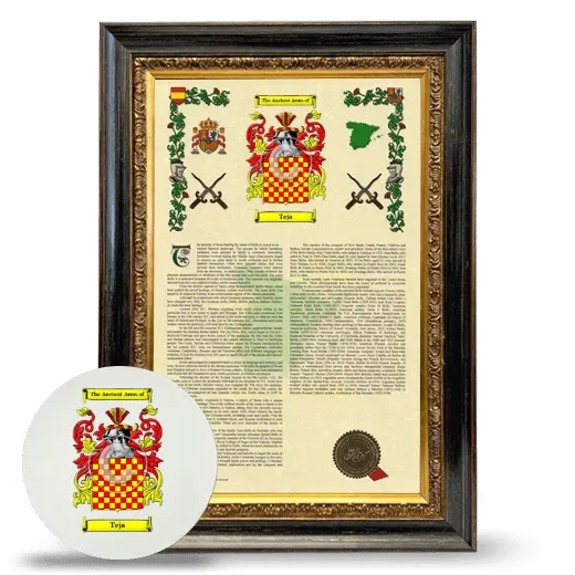 Teja Framed Armorial History and Mouse Pad - Heirloom
