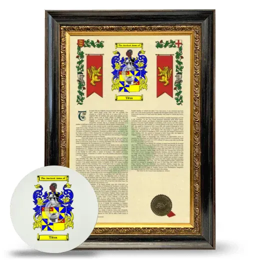 Titus Framed Armorial History and Mouse Pad - Heirloom