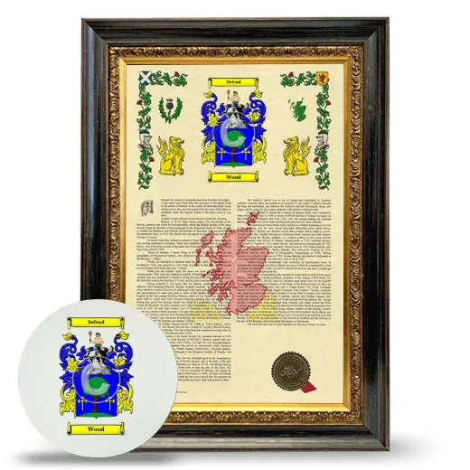 Wood Framed Armorial History and Mouse Pad - Heirloom