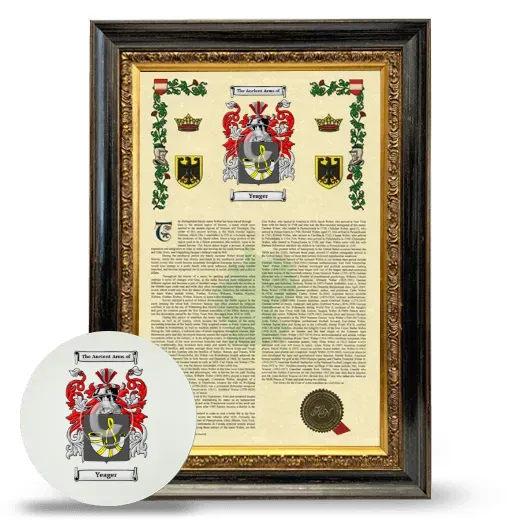 Yeager Framed Armorial History and Mouse Pad - Heirloom