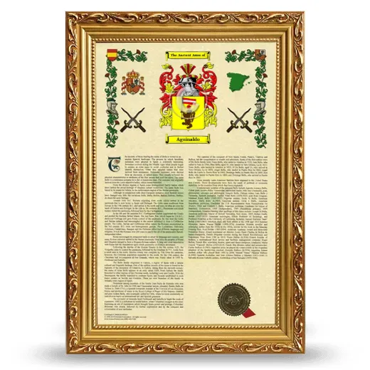 Aguinaldo Armorial History Framed - Gold