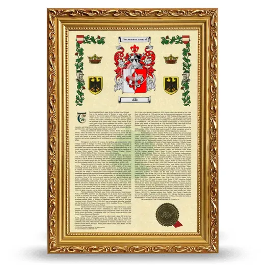 Alb Armorial History Framed - Gold