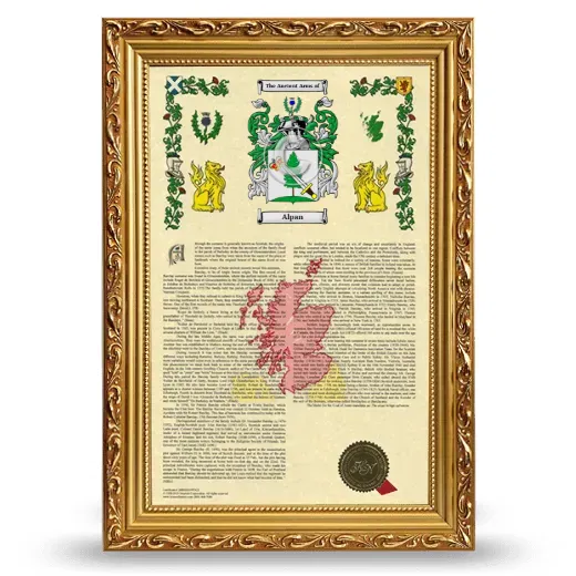 Alpan Armorial History Framed - Gold